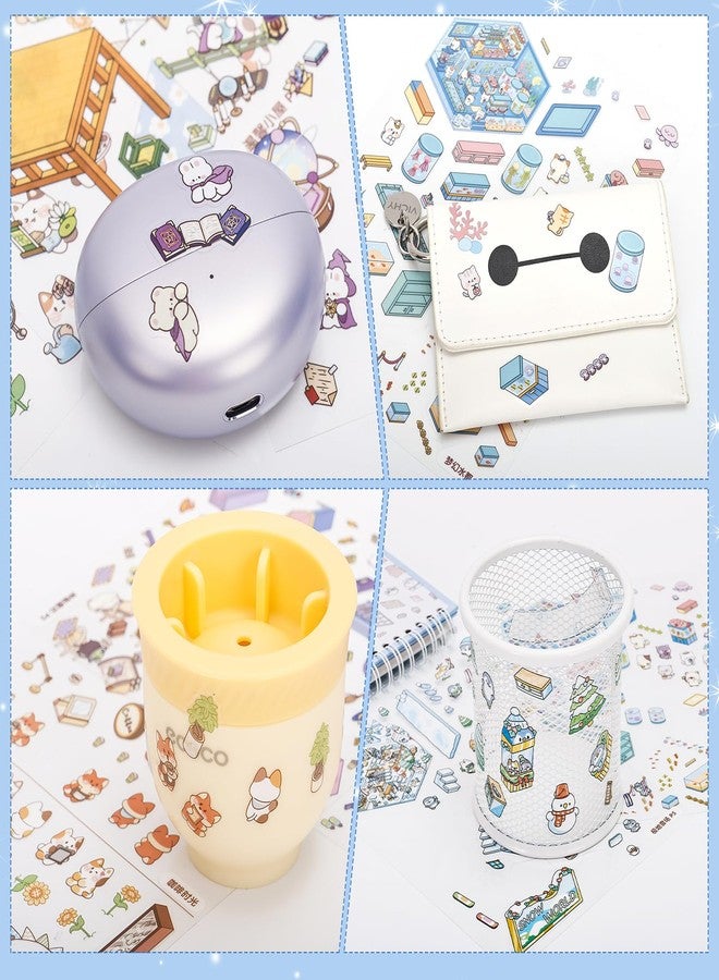 Abdkw 20 Sets DIY 3D Sticker Scene Book,Cute Cartoon Animal Isometric Scene,DIY 3D House Stickers Set,Sticker Therapy for Adults Kids,Conduce to Relief Stress Pass The Time,Valentines Day Gifts for Kids - Image 4